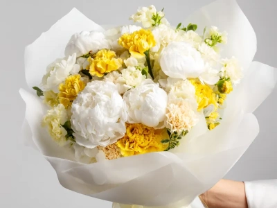 Букет с пионами «Радостный день»